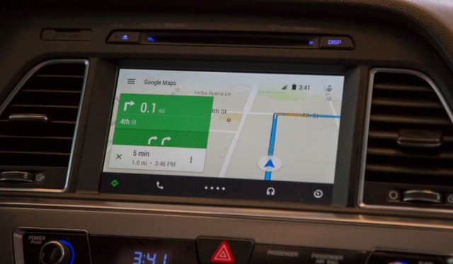Android Auto, Google's "projected" interface for cars.
