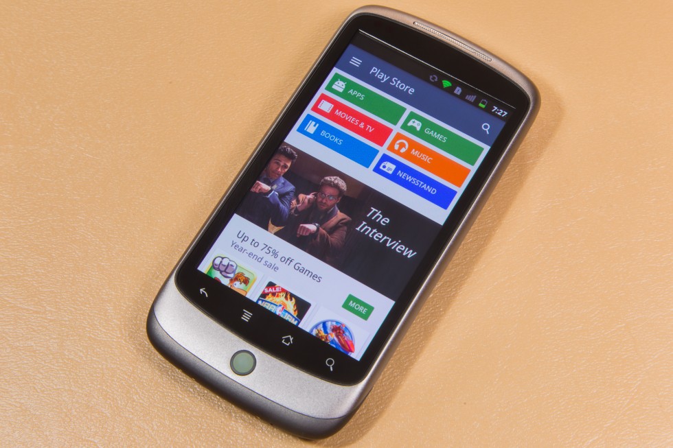 The Nexus One, running Gingerbread, running the newest Play Store with Material Design?!
