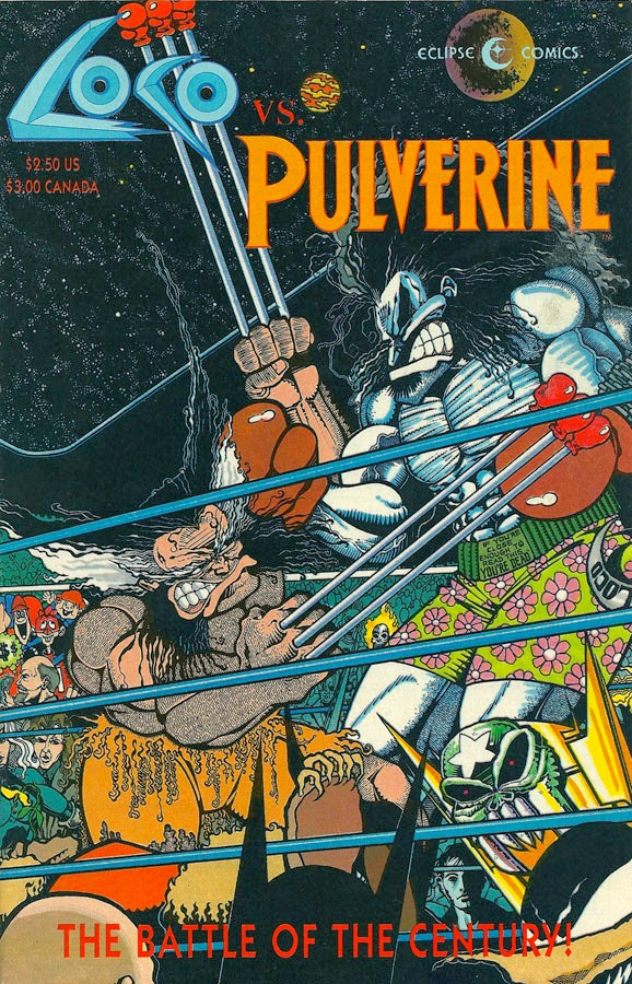 Presented in Loco vs, Pulverine, 1992. Written by Fred Schiller and Steve Donnelly. Art by Gary Yap.