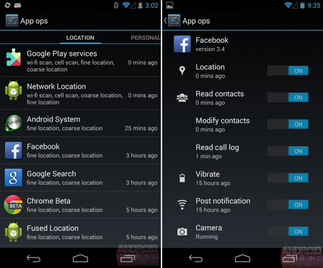 App Ops as it existed in Android 4.3.