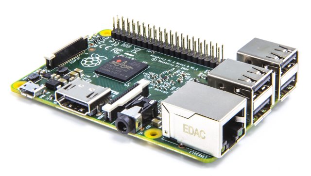 The Raspberry Pi 2 Model B.