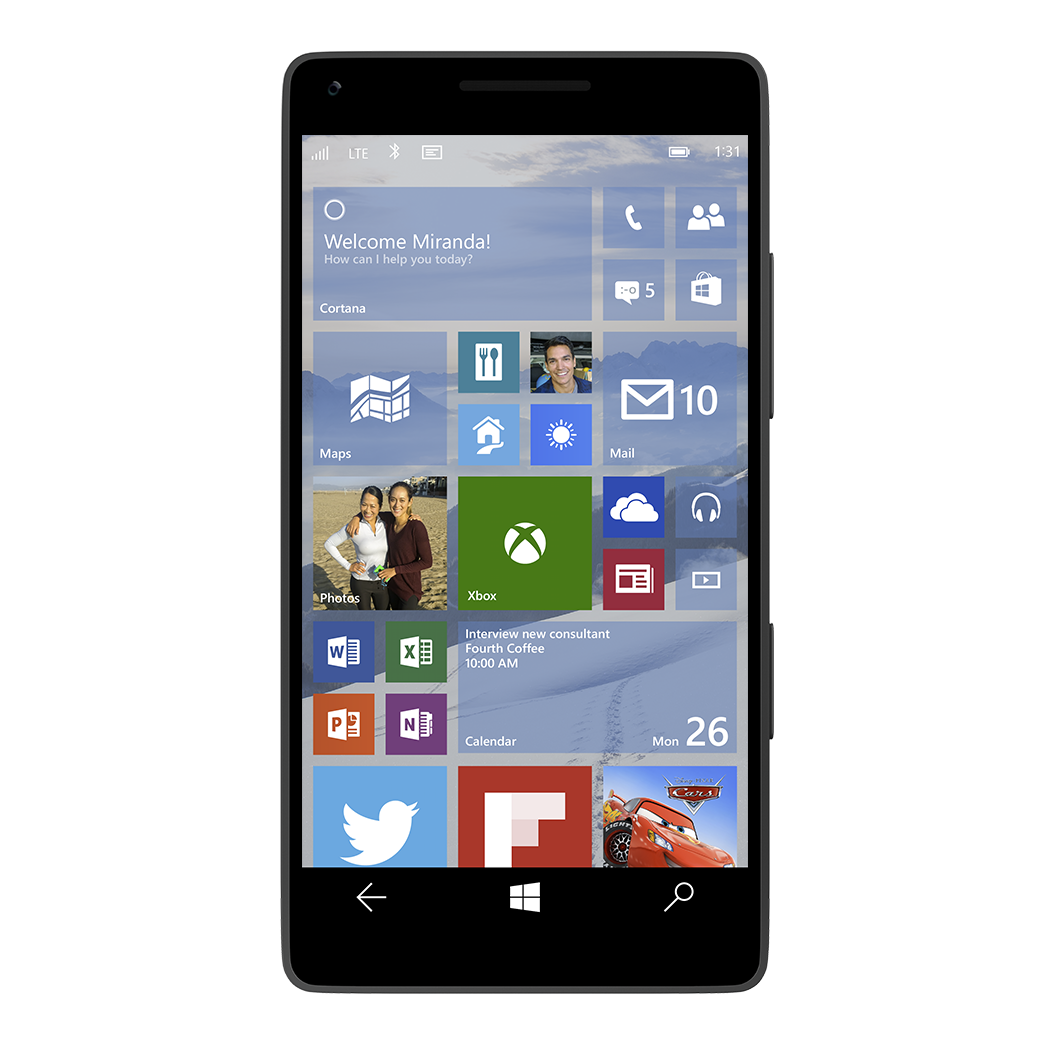 How smartphones user in windows 10