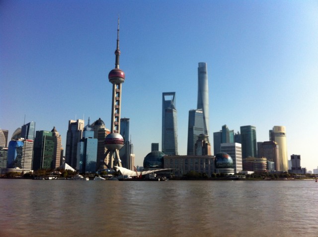 A better view of Shanghai's business district.