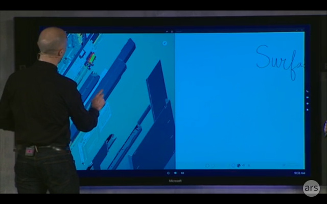 Microsoft Surface Hub in action.