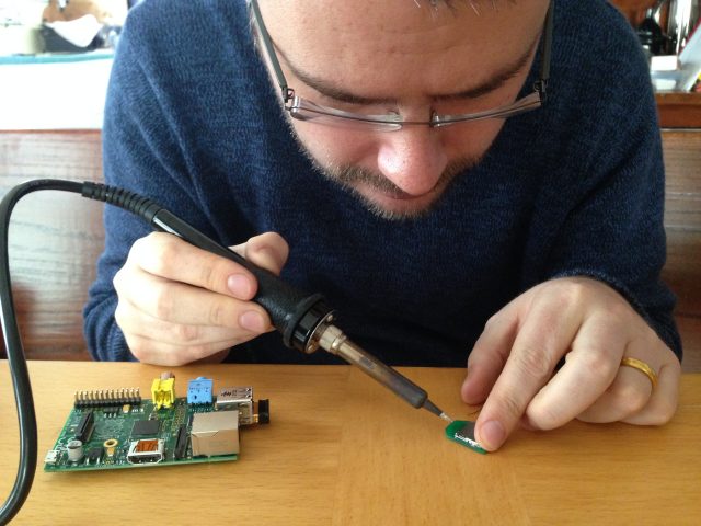 Malcolm Knapp works his soldering magic.