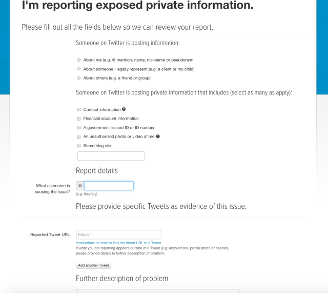 As of today, if you see a doxing post on Twitter, you can now file a report to have it taken down.