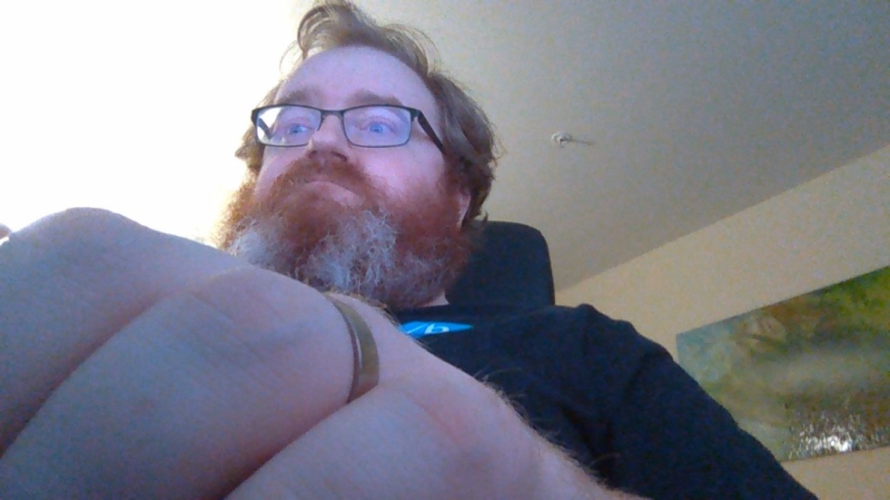 The view from the webcam is exciting and edgy, I suppose, but not entirely useful. Dat beard, tho', amirite?