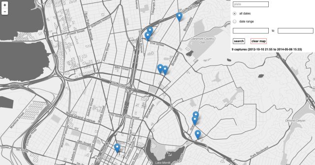 This map shows all the times that the OPD has seen Ars editor Cyrus Farivar's car between October 2012 and May 2014.