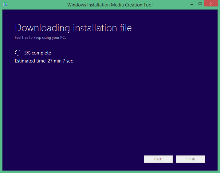 Windows 10 installation media creation tool