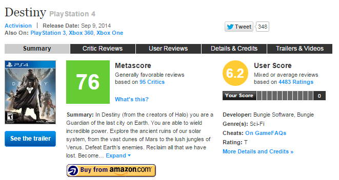 Irrational Games job ad lists 85+ Metacritic score as a requirement
