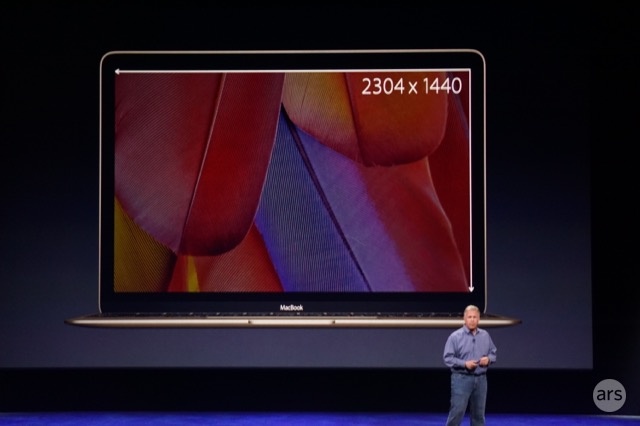 The MacBook's retina display.