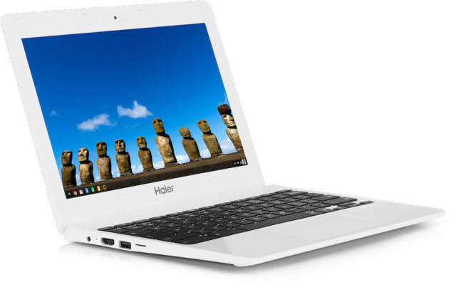 The Haier Chromebook 11 is mostly identical to the Hisense Chromebook, but Google says it will last a bit longer and is a little lighter.