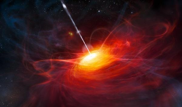 Artistic rendering of an extremely ancient quasar.