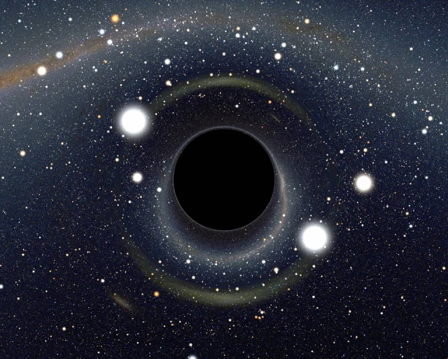 The event horizon, where Hawking radiation is generated, is simulated by a computer.