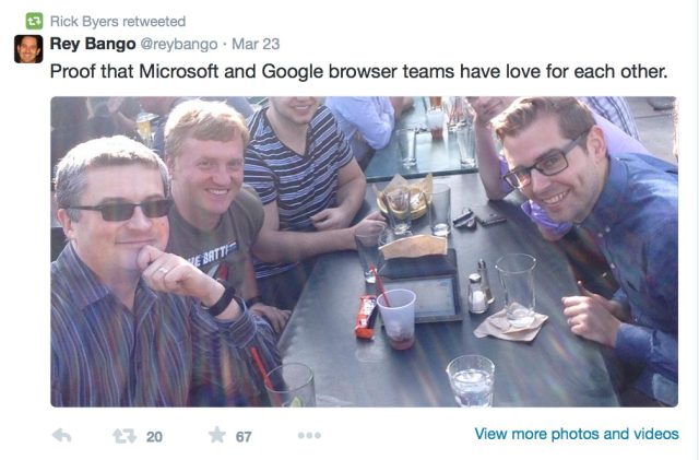 Now Chrome and IE/Spartan are going to be getting a little more compatible, and not just in social terms.