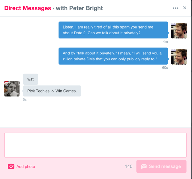 Twitter Direct Messages Now Easier To Send To Strangers But Not A Free For All Ars Technica