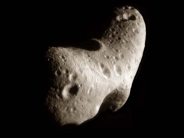 The potato-shaped near-Earth asteroid Eros may look harmless, but it's nearly 35km long.
