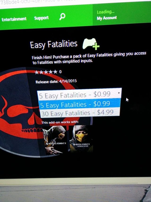 You can buy Mortal Kombat X Easy Fatalities