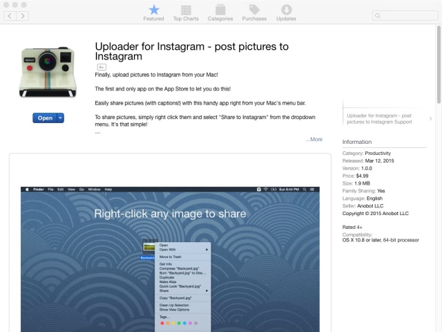 Teen rakes in $6,000 on “Uploader for Instagram” app, told to shut down [Updated]