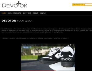 Devotor Footwear's site was fully live earlier today; as of press time, some of its pages appear to have been taken offline.