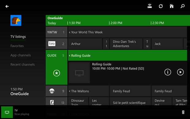 live tv on xbox one