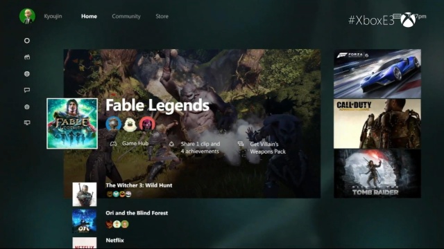 The new Xbox One UI, shown at E3.