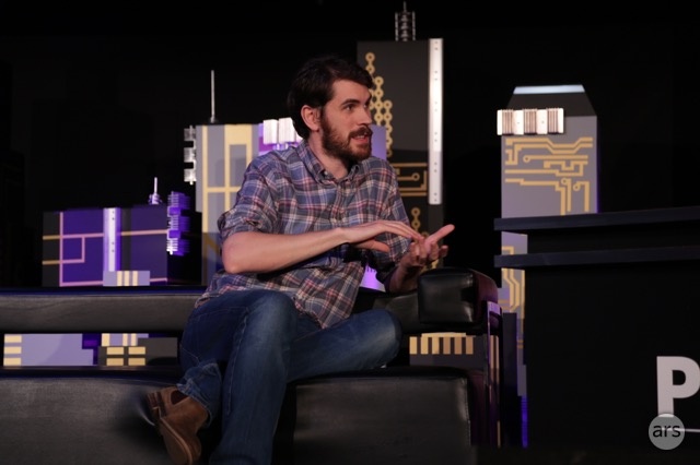 Sean Murray at the <a href="http://live.arstechnica.com/pc-gaming-show-at-e3-2015/">PC Gamer</a> show on Tuesday evening.