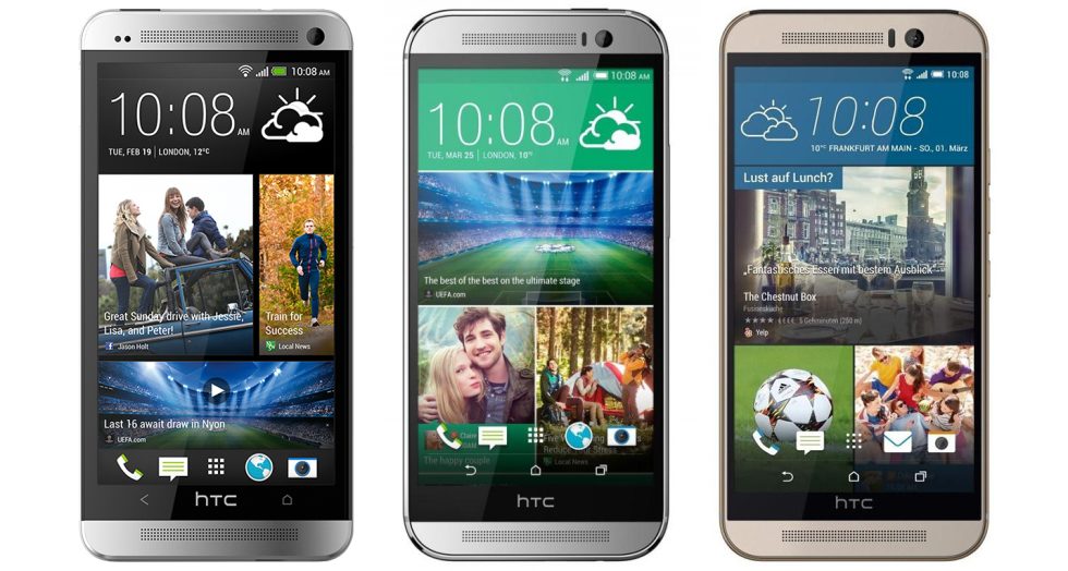 The last three years of HTC flagships: The One M7, M8, and M9. 