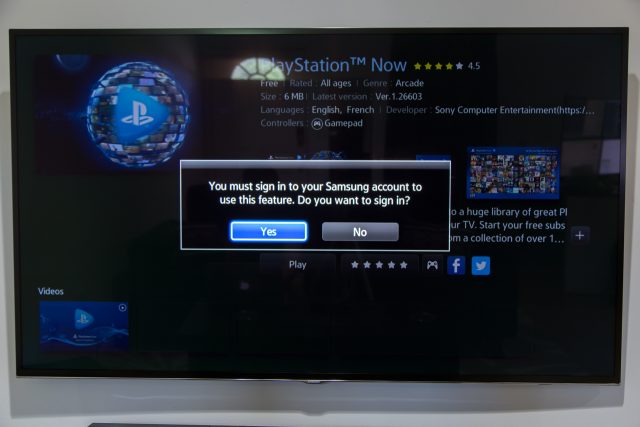 samsung tv playstation app