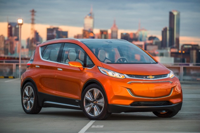 The Chevrolet Bolt is a long-range PEV, coming to showrooms next year. GM are targeting 200-mile range and a $30,000 price tag (after federal incentives).