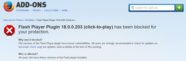 Firefox blacklists Flash player due to unpatched 0-day vulnerabilities