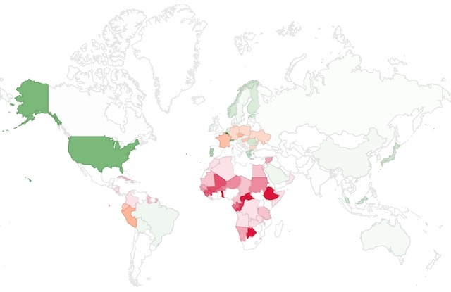 Per-country IPv6 deployment.