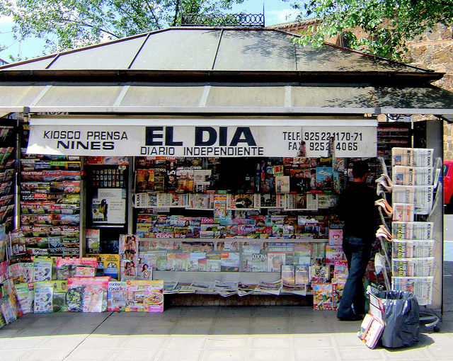 News stand in Toledo, Spain.