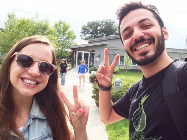 Alison Macrina (left) and Nima Fatemi are organizing the Library Freedom Project, and have helped set up a Tor middle relay at the Kilton Library in Lebanon, New Hampshire.