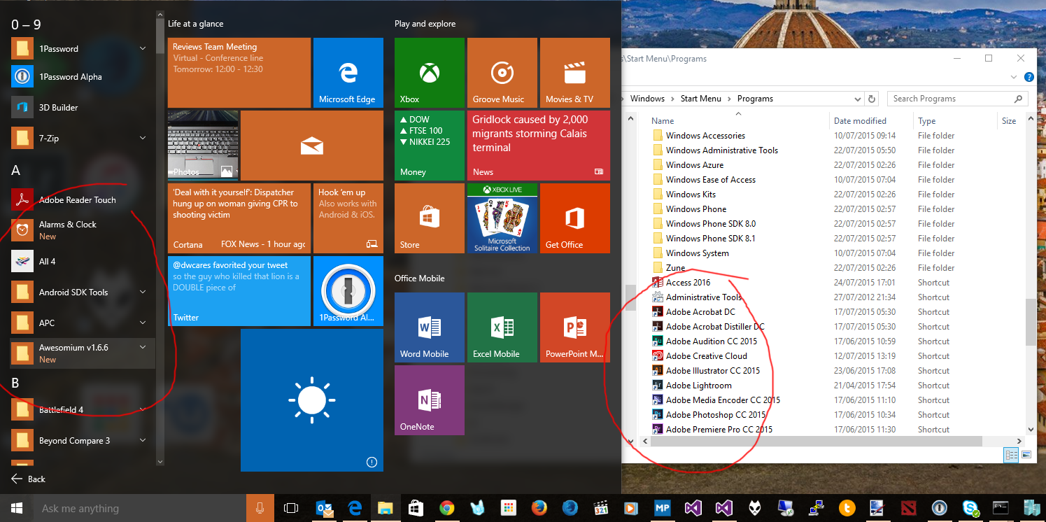 start menu windows 10 missing