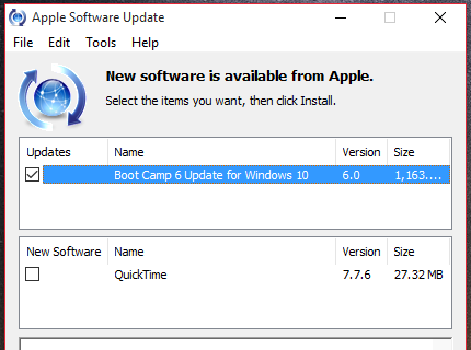 apple boot camp support for windows 10