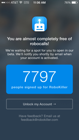 Waiting patiently to kill some robocalls.