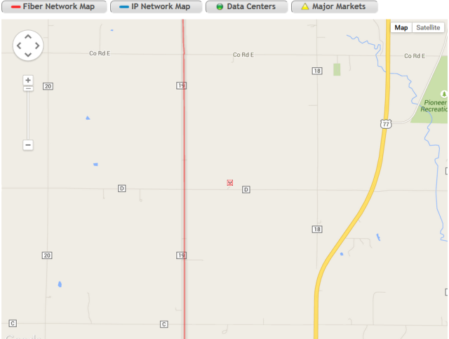 The sad face near the fiber line is where the Schneider farm is.