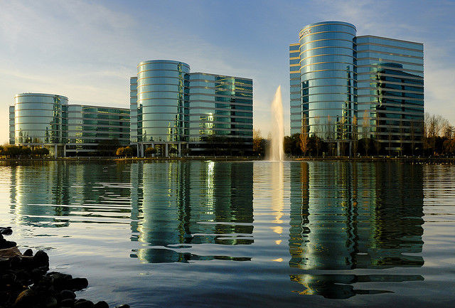 The Oracle campus at Redwood Shores, California.