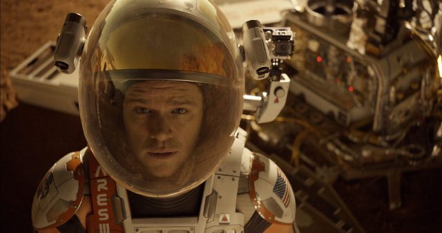 Matt Damon as astronaut Mark Watney—the eponymous Martian.