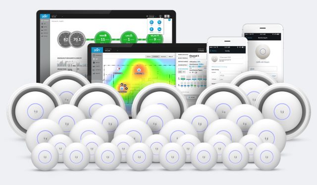 The whole line-up of upcoming UniFi wireless networking gear.