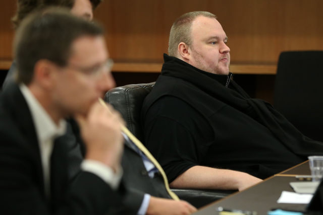 Dotcom at an extradition hearing in Auckland in 2015.