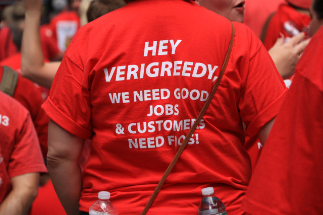Verizon union rally in July 2015.