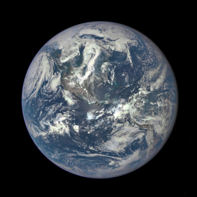 NASA's new DSCOVR satellite provides views of Earth from 1.6 million km away.