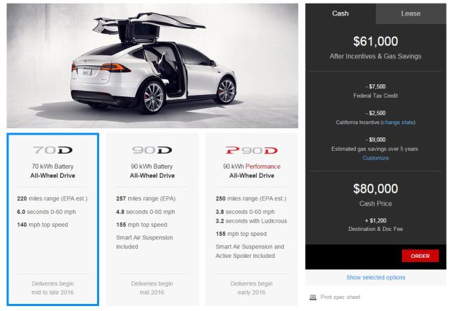 Tesla model x on sale full option