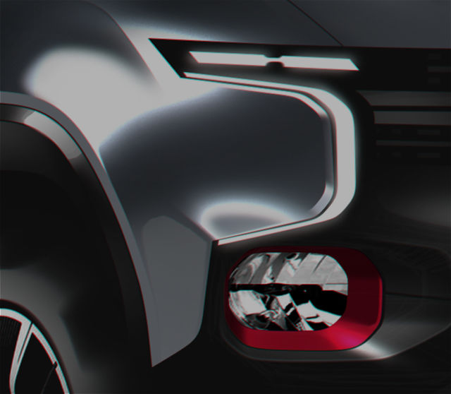 A teaser rendering of the fuel cell Chevrolet Colorado.