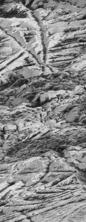 Desolate surface of Europa.