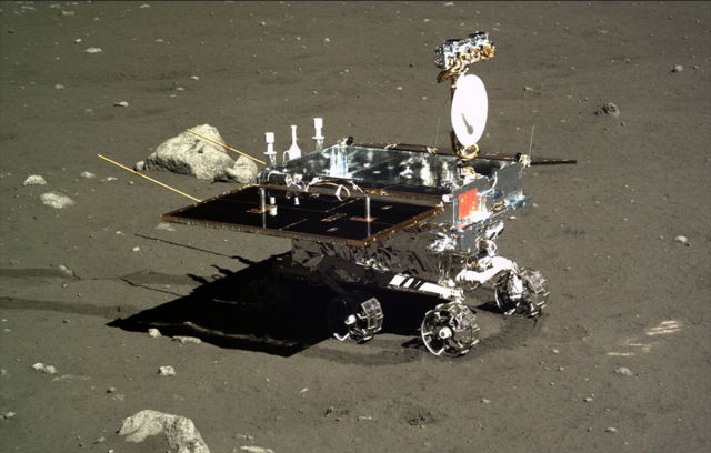 China's Yutu moon rover, as photographed by the Chang'e 3 lander.