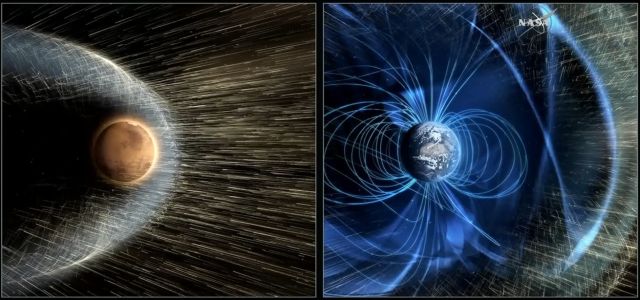 Without a strong magnetic field like Earth, Mars is laid bare to solar storms.