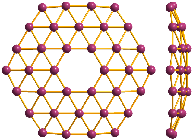 The structure of a borophene cluster.